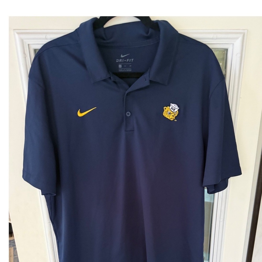 Michigan Wolverines Nike Navy Legacy Victory Polo XL mascot Head Performance
